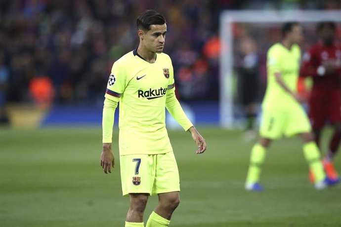 Philippe Coutinho durante el partido del FC Barcelona ante el Livepool en Anfield