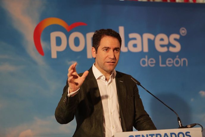 El secretario general del Partido Popular, Teodoro García Egea, interviene en la reunión del Comité Ejecutivo Extraordinario del PP de León.