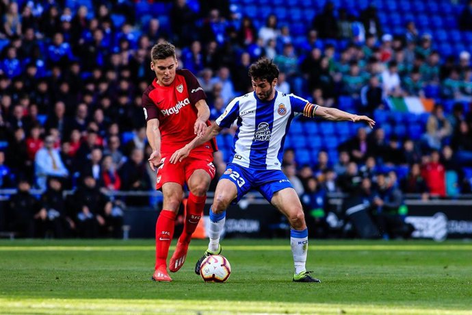 Esteban Granero jugando con el Espanyol