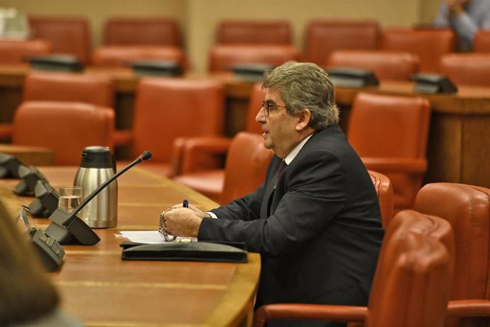 El magistrado de la Sala de lo Penal de la Audiencia Nacional de España, José Ricardo de Prada Solaesa, comparece en Comisión Consultiva de Nombramientos en el Congreso de los Diputados. 