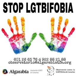 Cartel informativo de la Asociación LGBTI Algarabía Canarias