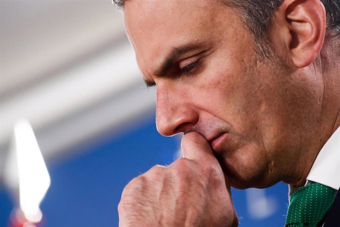 El secretario general de Vox, Javier Ortega Smith, en el Congreso de los Diputados.