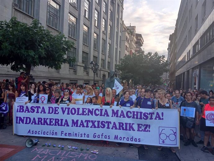 Concentración contra la violencia machista en Bilbao