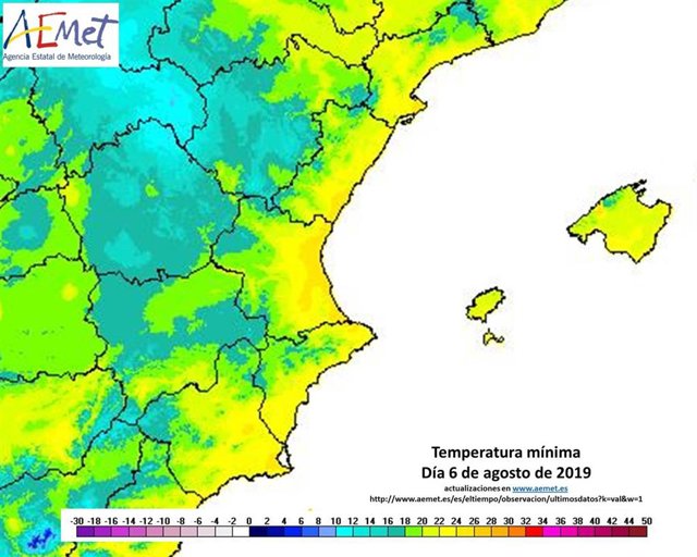 Mínimas de 25º esta noche en Valencia
