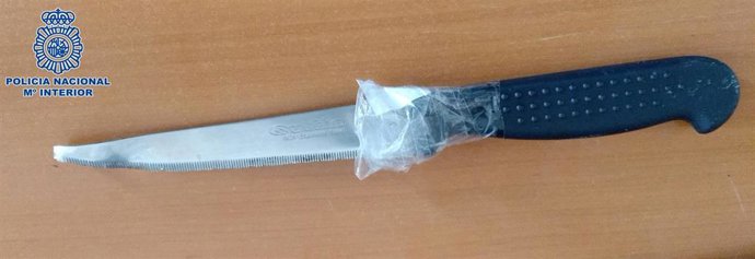Cuchillo usado en uno de los robos