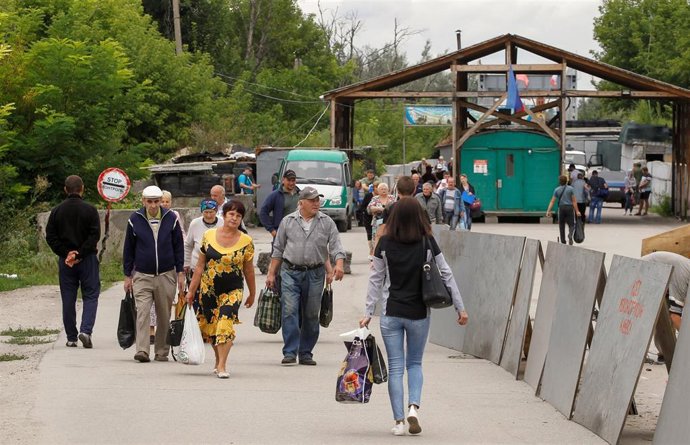 Línea de contacto en la región ucraniana de Lugansk