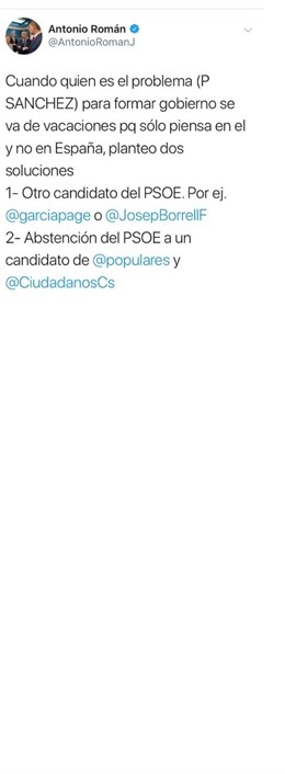 El exalcalde de Guadalajara y senador del PP sugiere a García-Page para presidir el Gobierno