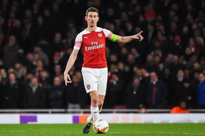 Arsenal Defender Laurent Koscielny (6) during the UEFA Europa League, round of 16, 2nd leg football match between Arsenal and Rennes on March 14, 2019 at the Emirates Stadium in London, England - Photo Stephen Wright / ProSportsImages / DPPI