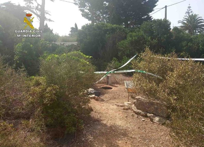 Acceso ocultdo donde se encontraba la plantación de marihuana en Sant Lluís