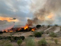 Incendio en el camino de los Morales en el municipio de Brunete.