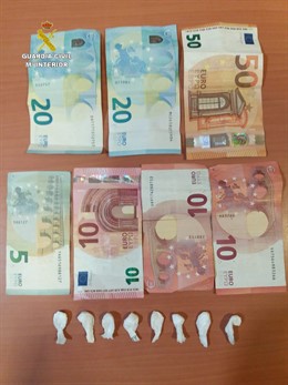 Billetes requisados por la Guardia Civil