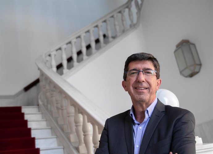El vicepresidente de la Junta y líder andaluz de Ciudadanos (Cs), Juan Marín, en una entrevista con Europa Press
