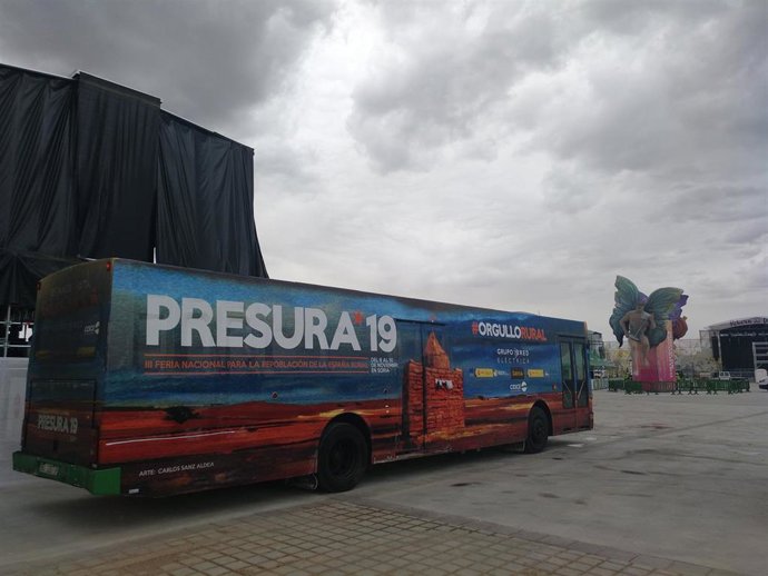 El autorbús de la repoblación en Sonorama, para dar a conocer la III Feria de la Repoblación de la España Vaciada.