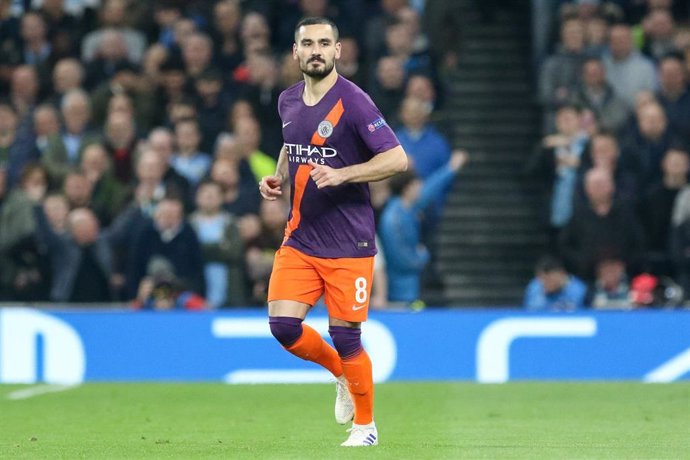 Ilkay Gundogan durante un partido del Manchester City