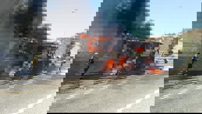 Autobús accidentado en Marbella