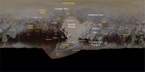 Nuevos topónimos para Plutón