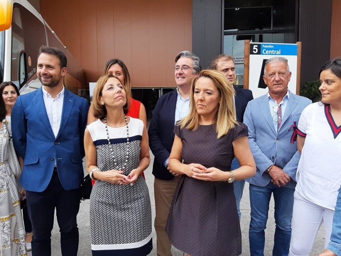 La portavoz del PP en la Junta General del Principado de Asturias, María Teresa Mallada, durante su visita a la 63 Feria Internacional de Muestras de Asturias