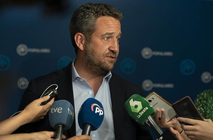 El vicesecretario de Participación del PP, Jaime de Olano, en declaraciones a los medios de comunicación.