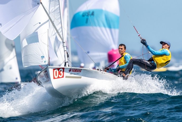 Jordi Xammar y Nicolás Rodríguez. Mundial Clase 470 Enoshima 2019
