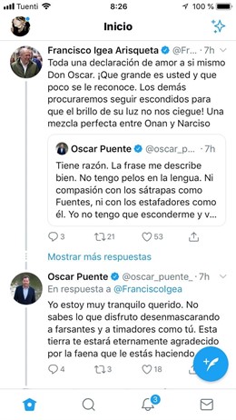 Discusión entre Óscar Puente y Francisco Igea.