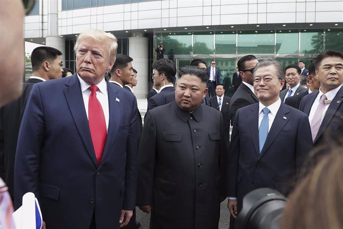 Donald Trump, Kim Jon Un y Moon Jae In