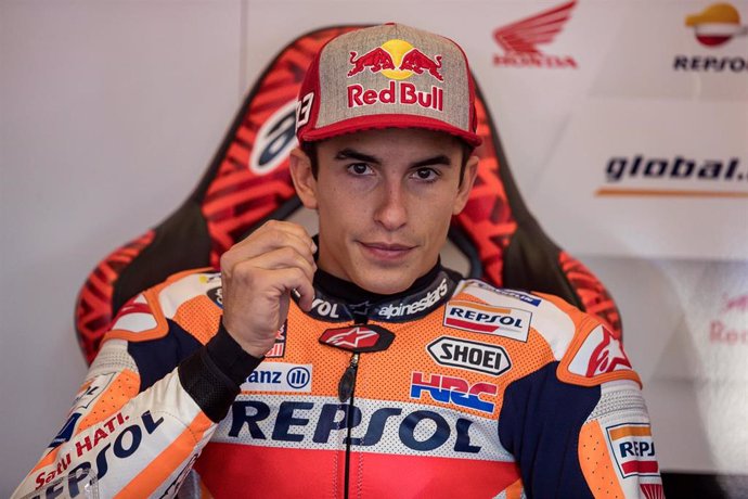 09 August 2019, Austria, Spielberg: Spanish rider Marc Marquez of team Repsol Honda is pictured prior to the start of the first free practice session of the Austrian Moto GP Grand Prix at the Red Bull Ring in Spielberg. Photo: Dominik Angerer/APA/dpa