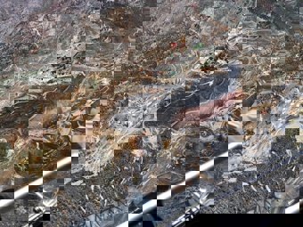 Imagen aérea de la superficie quemada por el incen