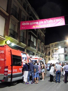 Vehículo de la Policía Foral durante la campaña en Alfaro