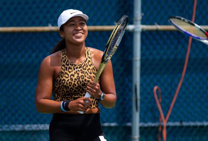 Naomi Osaka of Japan during practice at the 2019 Western & Southern Open WTA Premier Tennis 5 Tournament