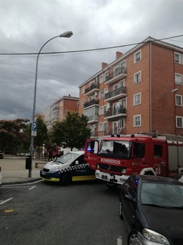Incendio de una vivienda en Pamplona