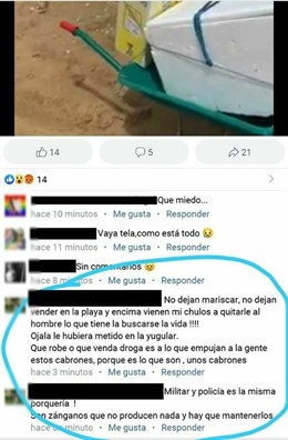 Comentario en Facebook contra el policía local agredido el miércoles en Punta Umbría