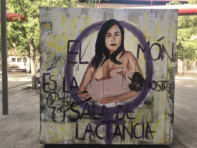 La pintada en el mural.