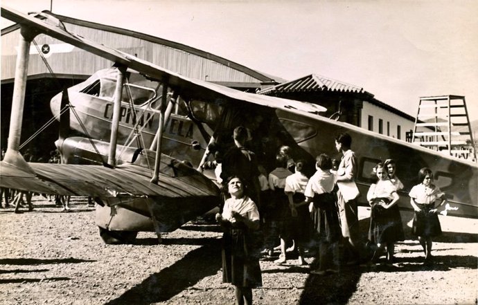 Imagen del Archivo Histórico Provincial de Málaga sobre los 100 años del aeropuerto de Málaga, el único que no ha cambiado de lugar estos años.