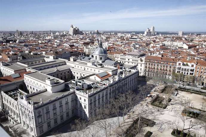 Imagen de recurso del edificio del Tribunal Supremo desde la Torre Colón de Madrid.