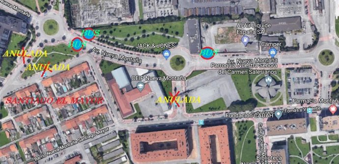 Nota De Prensa Y Plano Cambios Paradas Tus En Nueva Montaña Por Obras En La Zona