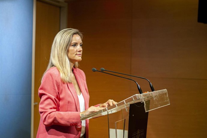 La diputada y portavoz adjunta de la formación naranja, Patricia Guasp, en la sala de prensa del Parlament