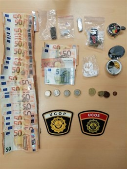 Dinero y sustancias intervenidas