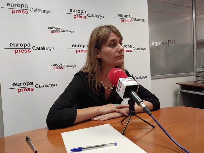 La presidenta de CatECP en el Parlament, Jéssica Albiach, en una entrevista de Europa Press