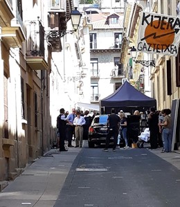 Woody Allenen filmaren grabazioa Donostiako Parte Zaharrean.