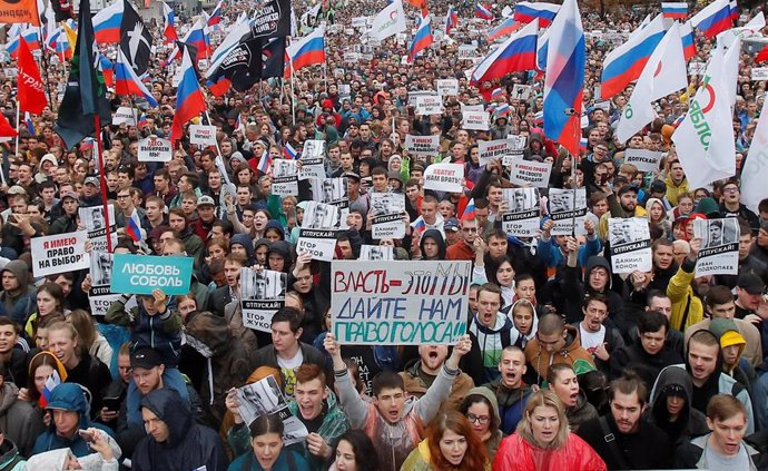 Protesta de la oposición en Moscú