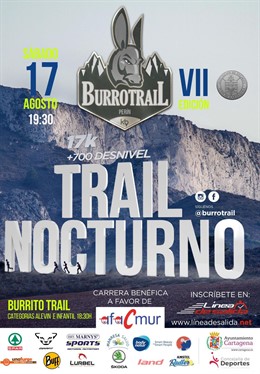 Cartel de la VII Burro Trail, a beneficio de los niños enfermos de cáncer, en Cartagena
