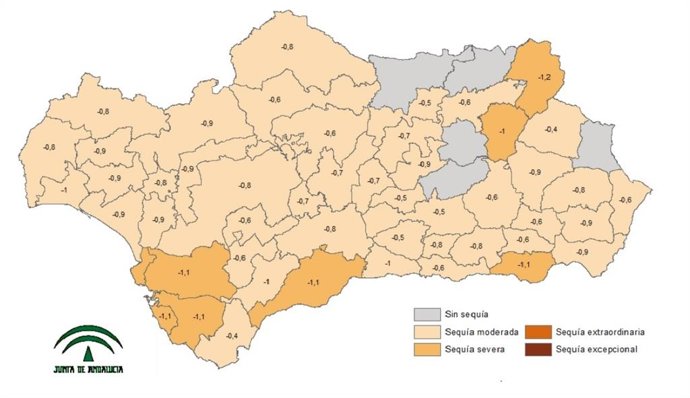 Comarcas agricolas en sequía en Andalucía