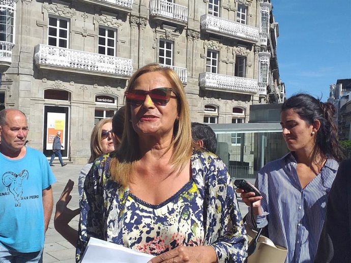 La presidenta de la Diputación de Pontevedra, Carmela Silva, durante un acto en el centro de Vigo.