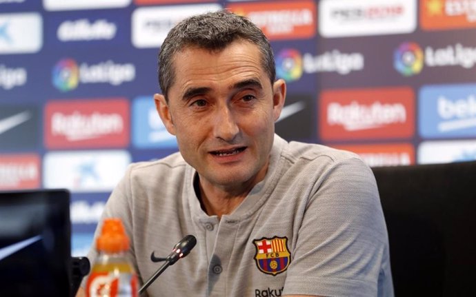 El entrenador del FC Barcelona, Ernesto Valverde, en rueda de prensa