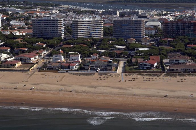 Vista aérea de la playa de Punta Umbría.