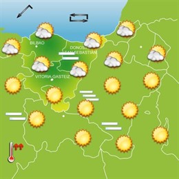 Abuztuaren 16ko eguraldi mapa.