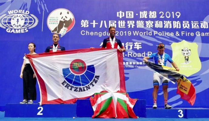 Medalla de oro obtenida por ertzaina en mundiales de policías de China