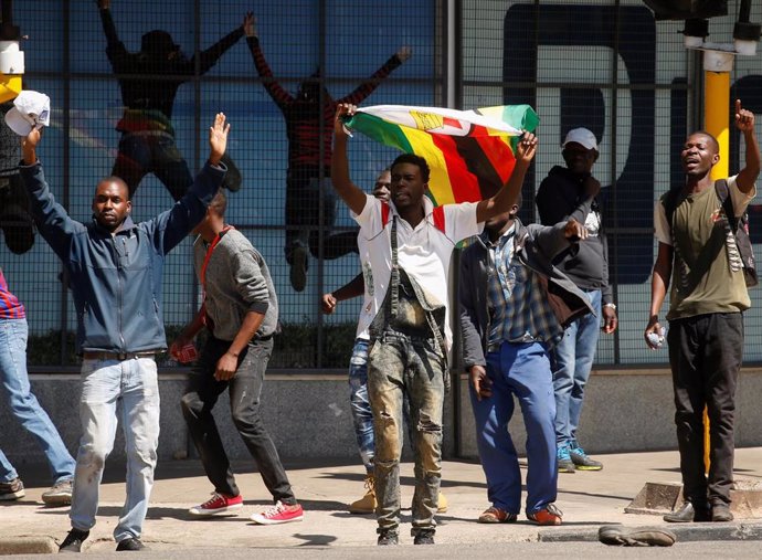 Manifestantes en Harare