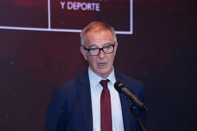 El ministro de Cultura y Deporte en funciones, José Guirao, durante su intervención en la presentación de los jugadores convocados para la 'Gira Desafío Mundial' de preparación de la Copa del Mundo de China.