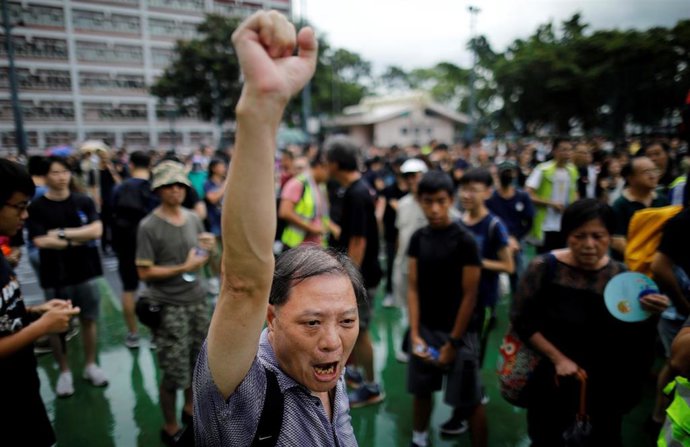 Marcha de profesores en Hong Kong